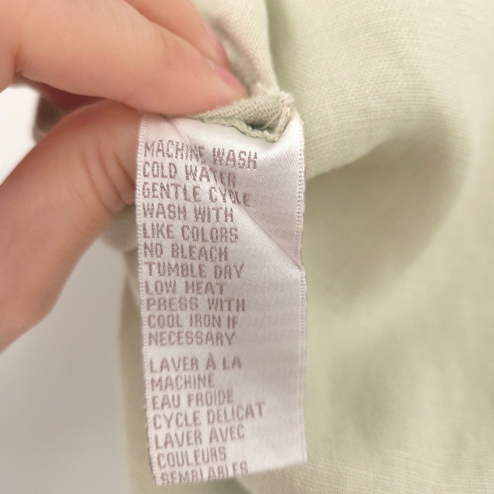 Jones New York 100% Linen Maxi Dress Womens 14 Green Sleeveless Faux Wrap - Picture 5 of 7
